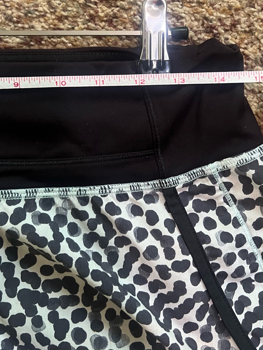 LULULEMON RUN TIMES SHORT *4 way Stretch (Ace Spot Tranquil Blue Black/ Black) - Picture 5 of 6